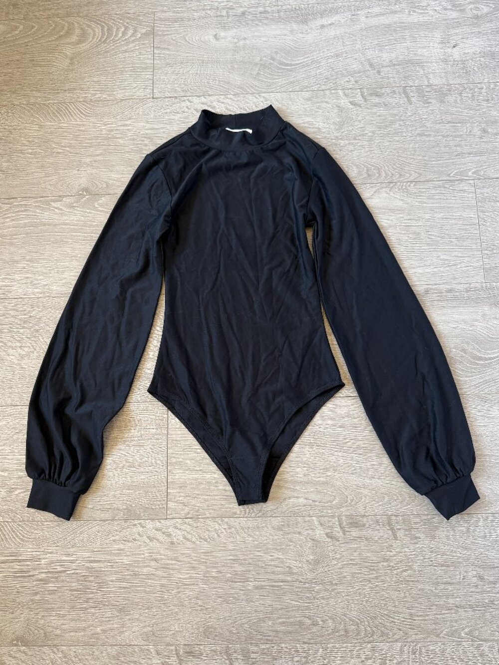 Lani The Label Black Puff Sleeve Smocked Bodysuit XS